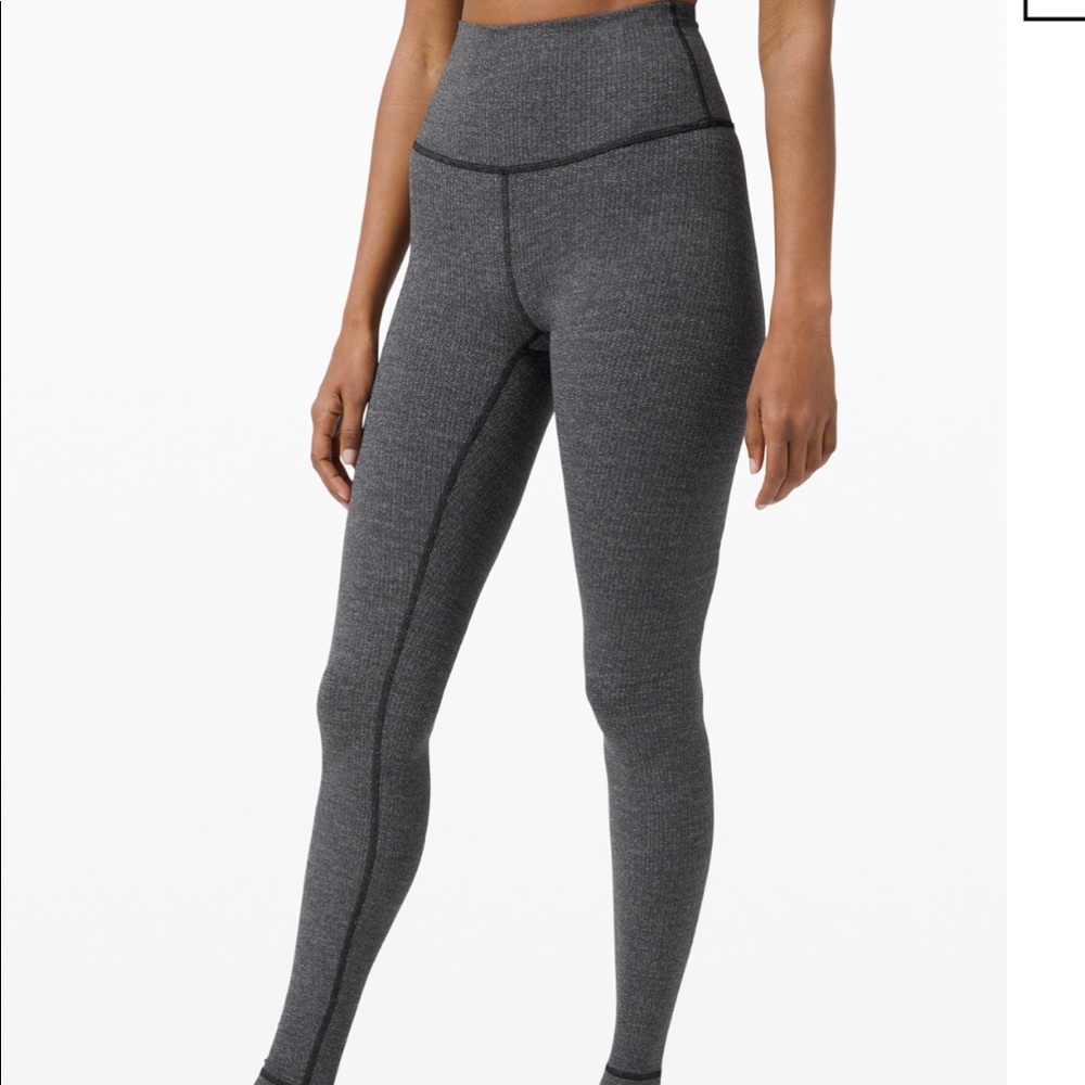 lululemon wunder under 28” grey herringbone